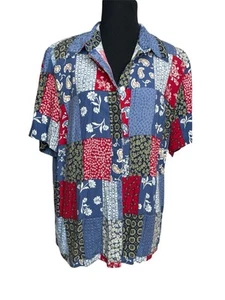 Camicetta Alfred Dunner patchwork modello San Antonio più cuscinetti Granny Boho Shldr - Foto 1 di 5