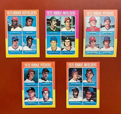 Lote de 5 tarjetas de novato 1975 Topps con Fred Lynn y Keith Hernández Foto 1 de 2