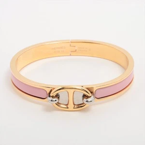 Hermès Mini Clic Chaine D'Ancre Bangle GP pink x gold - Picture 1 of 7