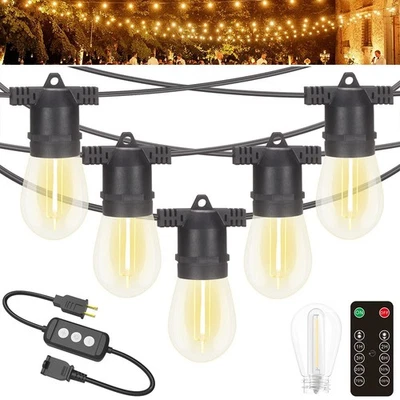 27/48/96FT Outdoor String Lights Shatterproof IP65 Connectable Patio Yard Garden - Image 1 of 4