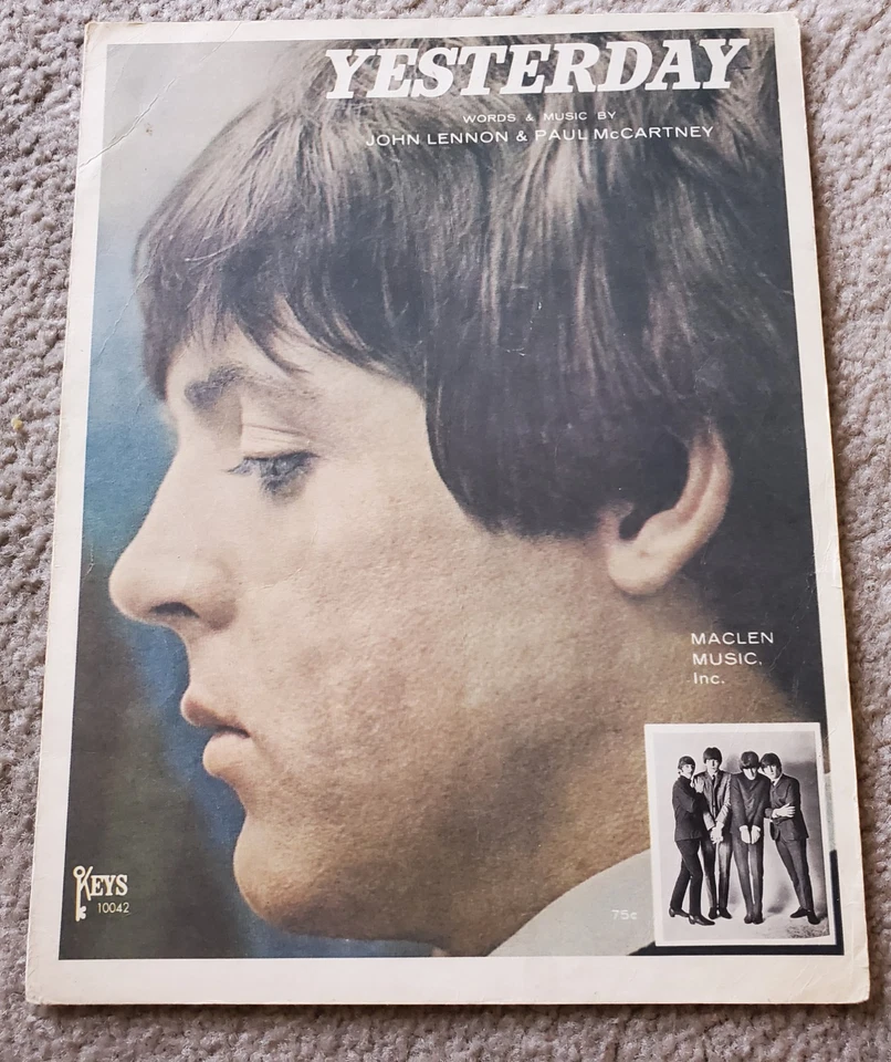 YESTERDAY Sheet Music John Lennon & Paul McCartney BEATLES  1965 Maclen Music - Image 1 of 4