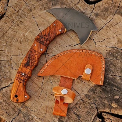 HACHA DE CAZA/LANZAMIENTO WINKLER RÉPLICA ACERO CARBONO 11" HECHA A MANO PERSONALIZADA CON FUNDA Foto 1 de 4