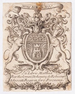 Exlibris - Dehaussy de Robécourt / Picardie Wappen ex-libris bookplate 18 330476 - Bild 1 von 1