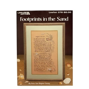 Vintage Footprints In The Sand Poem Cross Stitch Design #378 1985 Leisure Arts - Picture 1 of 2