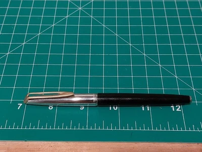 Caneta-tinteiro Waterman prata ouro preto copo cartucho 14k nova na caixa vintage cf - Imagem 1 de 4