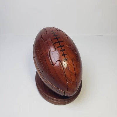 Wooden Football Puzzle 3D Display Brain Teaser 14 Pieces - Изображение 1 из 4