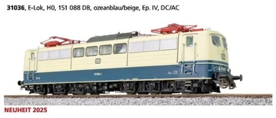 ESU 31036 E-Lok BR 151 088 Sound Licht heb-senkbare Panto DB in OVP mit GARANTIE - Bild 1 von 3