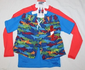 New boys LANDS' END 3 piece swim set Size 6 - Picture 1 of 1