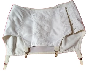 Vintage women's White satin garter belt USSR Ukraine Soviet 1970s retro lingerie - Picture 1 of 20