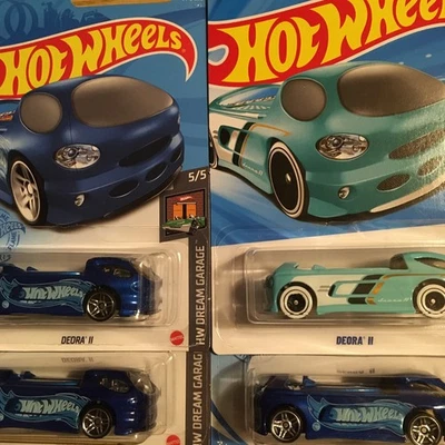 Hot Wheels 2021 #144 Treasure Hunt TH DK BLUE & 2026 #18 AQUA DEORA II Lote De 4 - Imagem 1 de 4
