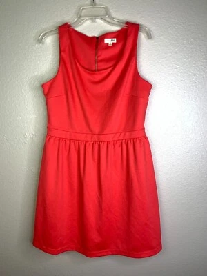 Maison Jules Women's Fit & Flare Mini Dress Sleeveless Crew Neck Red Size L - Image 1 of 4