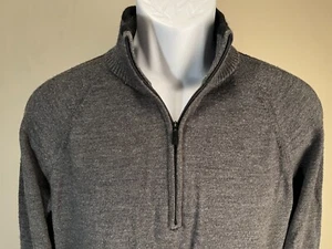 SmartWool Men's solid gray merino wool 1/2 zip pullover Sweater Medium M EUC - Picture 1 of 7
