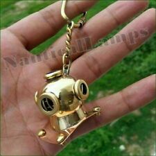 Nautical Key Ring Set of 10 Solid Brass Diving Divers Helmet Key Chain Nice Gift