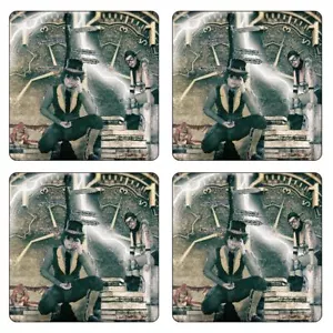 Steampunk (Uhr) 4er Set Untersetzer - Bild 1 von 1