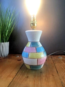 50'S MCM ITALIAN POTTERY MULTICOLOUR BRICK FRATELLI FANCIULLACCI TABLE LAMP BASE - Picture 1 of 8