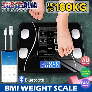 Bluetooth Digital Wireless Bathroom Weight Scales BMI Smart Body Fat Backlit NEW - Picture 1 of 13