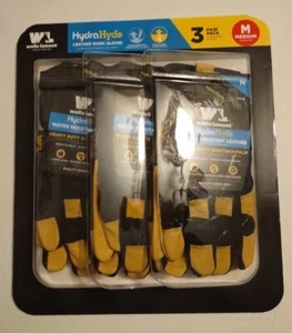 3er-Pack Wells Lamont HydraHyde strapazierfähig wasserdicht Leder Arbeitshandschuhe M - Bild 1 von 5