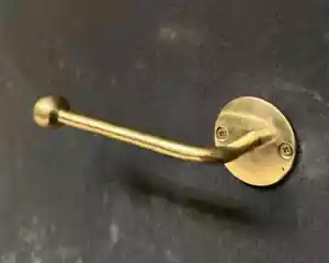 Unlacquered Brass Toilet Paper Holder, Solid Brass Toilet Roll Holder, Handcraft - Picture 1 of 8