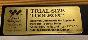 Software Trial-Size Toolbox f. Apple II IIe IIc IIgs Roger Wagner 5,25 Disk - Bild 1 von 2