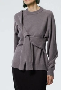 Tibi Airy Extrafine Wool Blair Pullover Knit Medium Xtra Sleeves Unique Gray RTR - Picture 1 of 12