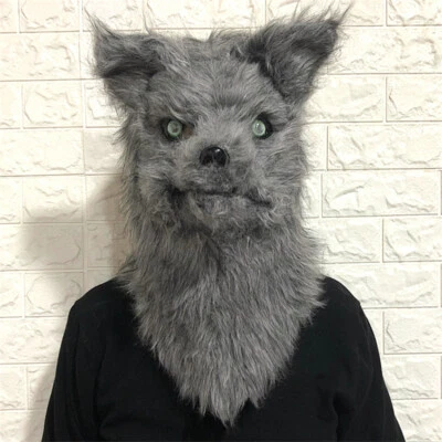 Animal Wolf Fox Head Mask Headgear Movable Mouth Cosplay Costumes Props Cartoon - Image 1 of 4
