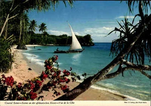 África África tradicional costa barco barco ~ 1970 postal postal sin usar postal - Imagen 1 de 2