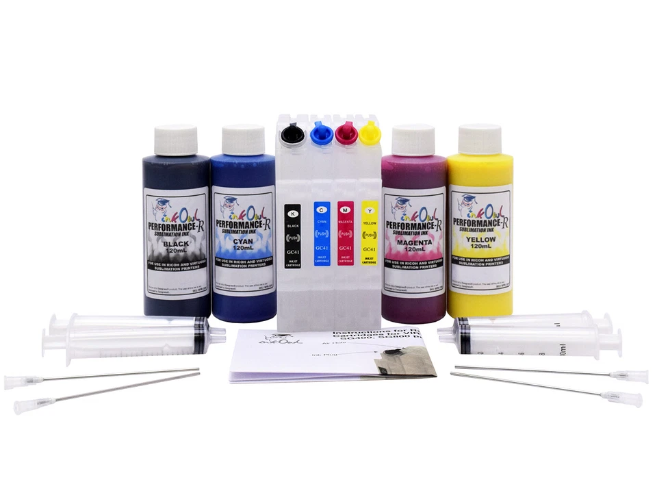 4x120ml InkOwl Sublimation Refill Kit and Cartridges for RICOH SG3110 SG7100 - Image 1 of 1