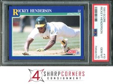 1991 SCORE #10 RICKEY HENDERSON ATHLETICS HOF PSA 10 B3704385-703