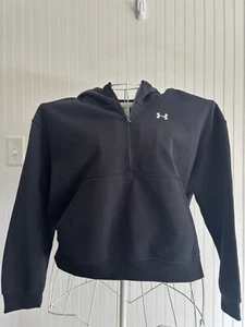 Under Armour Girls Textured Black 1/2 Zip Loose Hoodie Sz YXL/JTG/J-EG - Picture 1 of 4