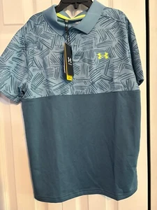 Under Armour Performance Palm Sketch Polo Shirt Youth Medium - Picture 1 of 3