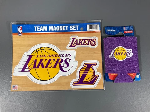 Los Angeles Lakers NBA Ultimate Fan Gift Lot Bottle Sleeve, Team Magnet Set Cover