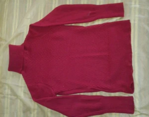 Merino wool jumper turtleneck - TOORALLIE AUSTRALIA - Size 12, Red - Picture 1 of 14
