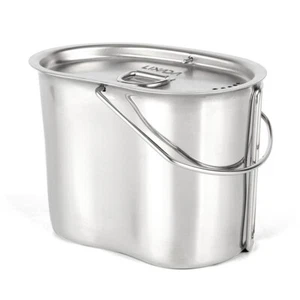 Lixada Stainless Steel Canteen Cup with Foldable Handles and Lid for C0P2 - Picture 1 of 5