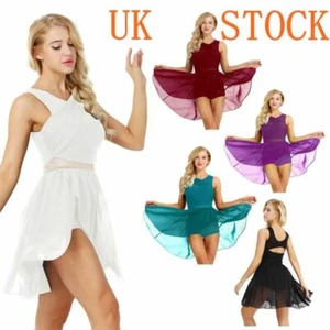UK Women Adult Lyrical Ballet Dance Dress Gymnastics Leotard Dancewear Costume - Picture 1 of 78