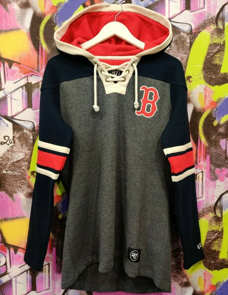 Boston Red Sox MLB Baseball Hoodie Longsleeve Sweatshirt Top '47 Mens size S - Image 1 of 4