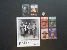 PHISH,8x10" Promo Photo,6 Original Backstage Passes,Guirat pick,Various tours