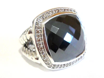 $2425 ANILLO DE DIAMANTES HEMATITA GRANDE DAVID YURMAN SS ALBION 17mm Foto 1 de 4