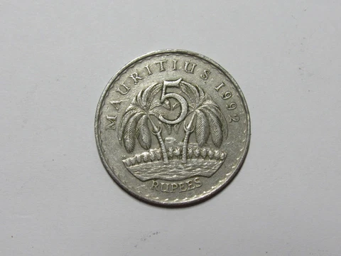 Mauritius Coin - 1992 5 Rupees - Circulated Cover