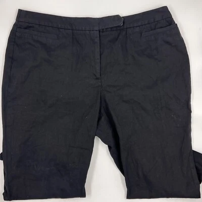 Pantalones de lino Studio Works para mujer talla 18 negros recortados skimmer frente plano informales Foto 1 de 4