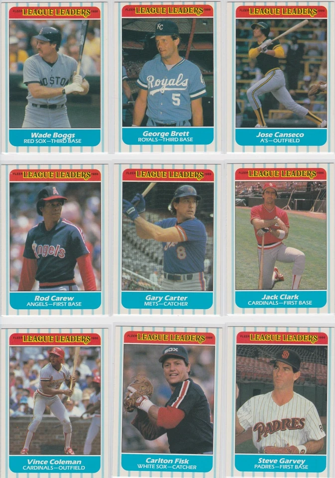 1986 Fleer Limited Edition League Leaders (PICK YOUR CARD - Volume Discount) - Image 1 of 1