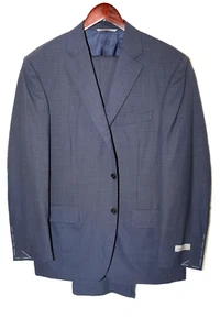 Traje CANALI 13290/37 Azul Micro Cuadros Talla 40 R Sin Alteraciones Nuevo Sin Etiquetas #348 - Imagen 1 de 7