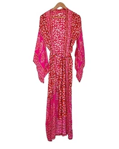 Spell Delirium Maxi Kimono Robe Duster Pink Red One Size - Picture 1 of 12
