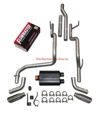 Dual Exhaust Kit Flowmaster Super 44 - Aggressive Fits 03-12 Dodge Ram 2500 3500 - Image 1 of 2