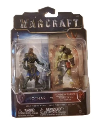 Nuevo Nuevo de Lote Antiguo World of Warcraft Lothar vs Horde Warrior Mini Figura Paquete de 2 Película Foto 1 de 2