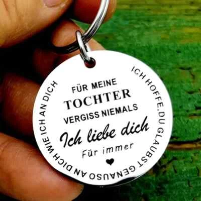 MARKENLOS Schlüsselanhänger "Vergiss niemals, ich liebe dich " Liebe Tochter von Mama Papa