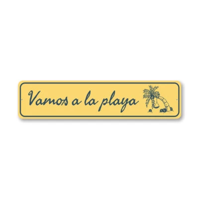 Vamos A La Playa Metal Sign - Image 1 of 4