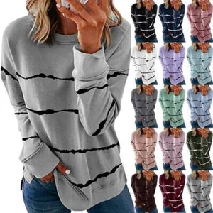Ladies Tops Jumper Plus Womens Shirts Size Long Casual Pullover Sleeve - Picture 1 of 20