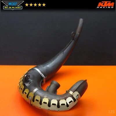 GENUINO 1990 KTM 350 EXC CABEZAL DE ESCAPE TUBO CÁMARA DE EXPANSIÓN 55505070 B Foto 1 de 4