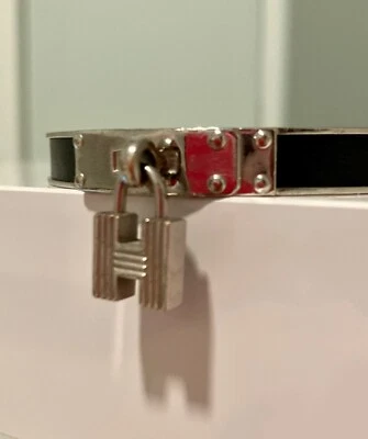 Brazalete Hermes Kelly Cadena Negro/Plateado Foto 1 de 4