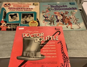 Vintage Vinyl Records Dr. Doolittle, Bedknobs, Mouseketer Cast Album - Picture 1 of 5